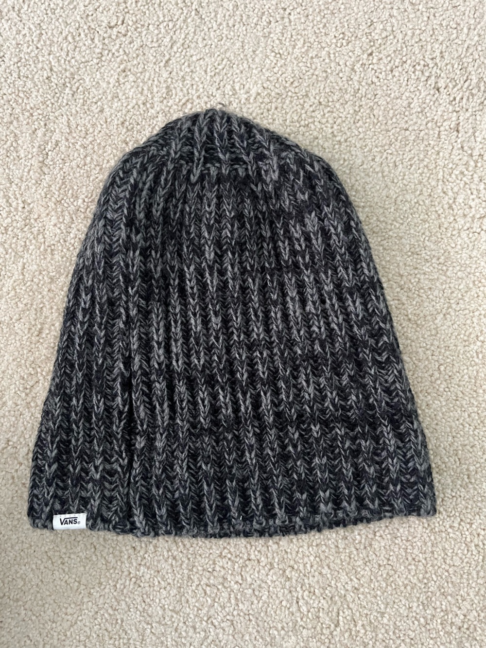 Vans Marled Black & Gray Ribbed Crew Beanie
